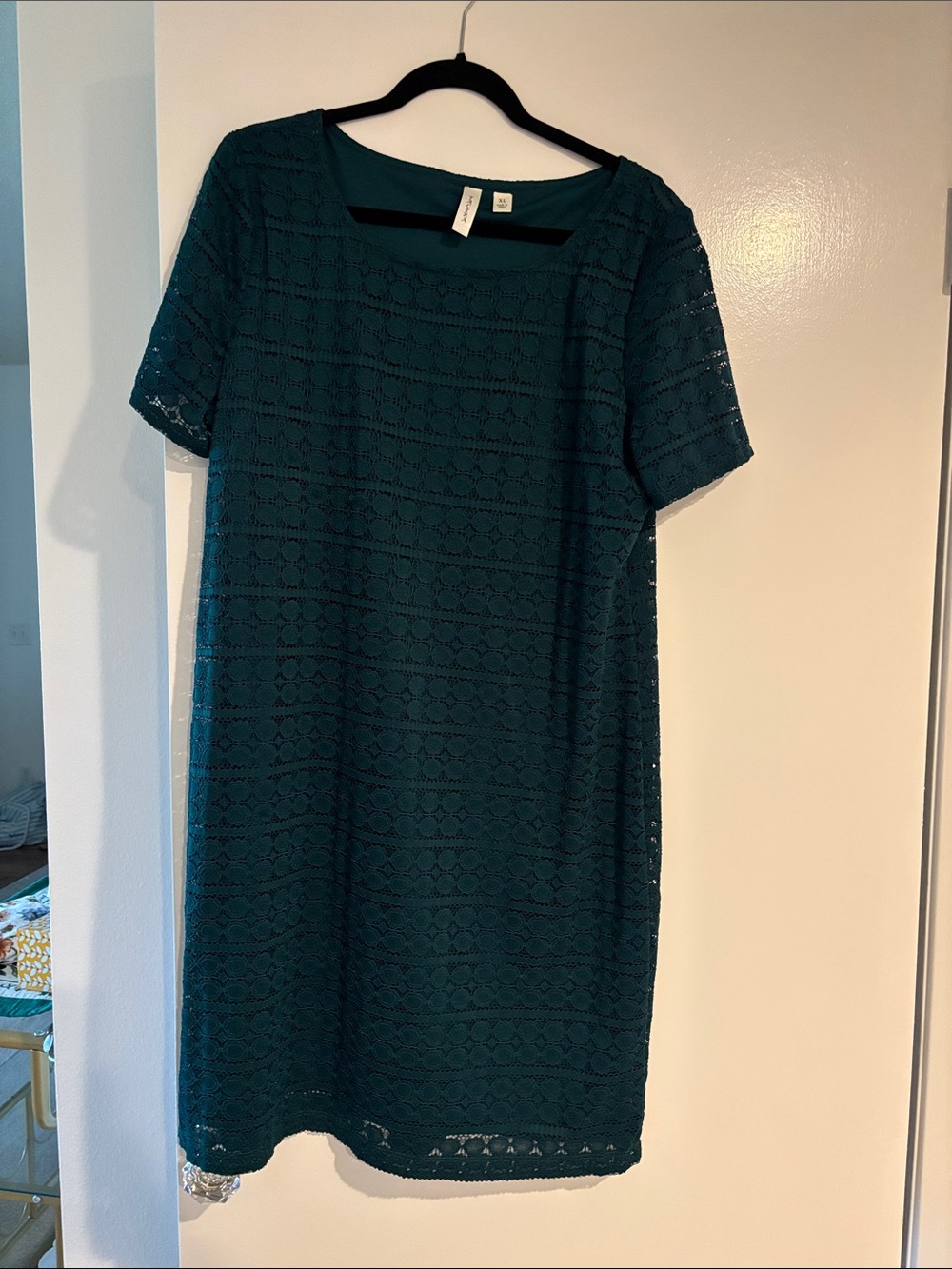 Tacera Teal Lace Shift Dress - Women